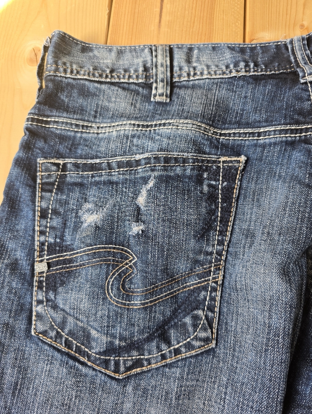 Silver Gordie Loose Fit Straight Leg Dark Wash Denim Jeans Mens 36X36 - Picture 14 of 15